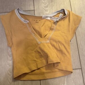 Urban Outfitters Mustard Yellow Ribbed Top